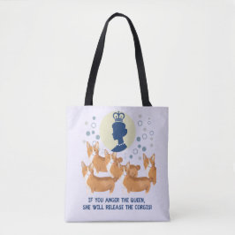 Bolso De Tela Reina Isabel y Brigada De Corgi Dogs