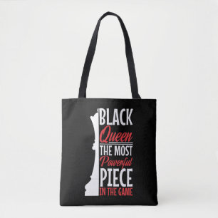 Bolso De Tela Reina negra afroamericana más poderosa de ajedrez