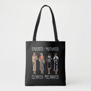 Bolso De Tela Reina negra educada afroamericana motivada