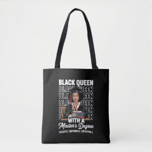Bolso De Tela Reina Negra Licenciada Grado de Maestría Educada 