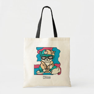 Bolso De Tela Relajado Street Retro Cat   Divertido
