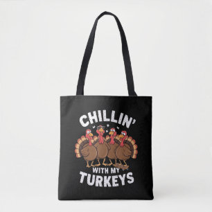 Bolso De Tela Relajándome Con Mis Pavos Regalo Familiar De Acció