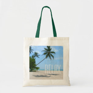 Bolso De Tela Relájese en el Tote Tropical Beach