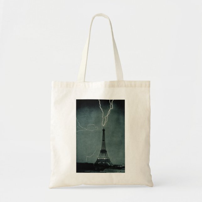 Bolso De Tela Relámpago que impacta la Torre Eiffel (Frente)