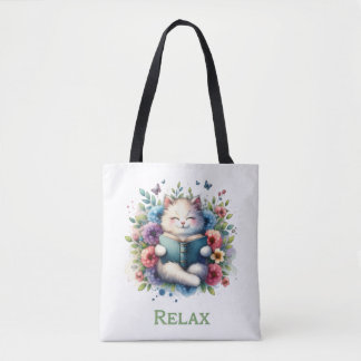 Bolso De Tela “Relax” cat reading tote bag