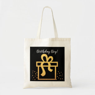 Bolso De Tela Relieve metalizado de Faux Black and Gold de Birda