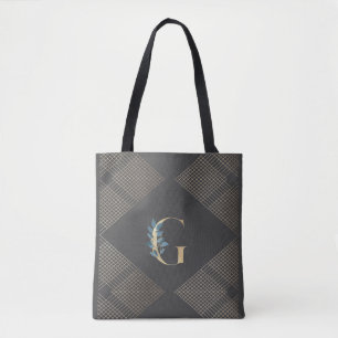 Bolso De Tela Relieve metalizado dorado gris personalizado Monog