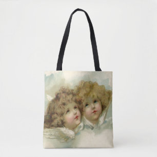 Bolso De Tela Religión Vintage, Ángeles Victorianos en las Nubes