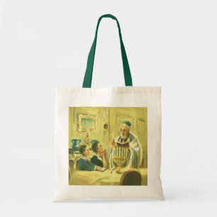 Bolso De Tela Religión Vintage, Judaísmo, Encendiendo la Menorá