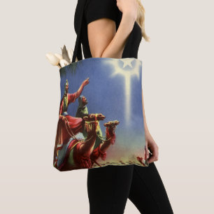 Bolso De Tela Religión Vintage, Sabios con Estrella de Belén