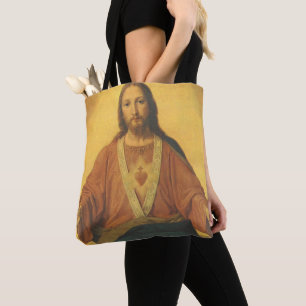 Bolso De Tela Religión Vintage, Sagrado Corazón de Jesucristo