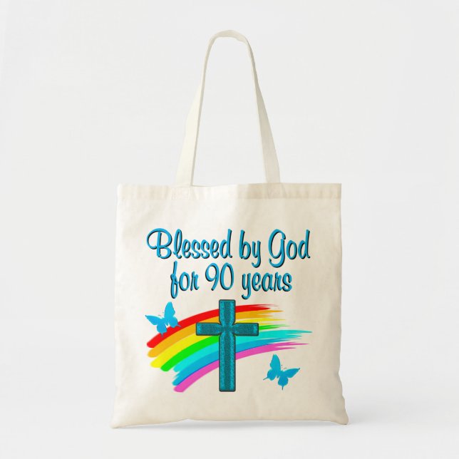 BOLSO DE TELA RELIGIOSO DE 90 AÑOS (Frente)