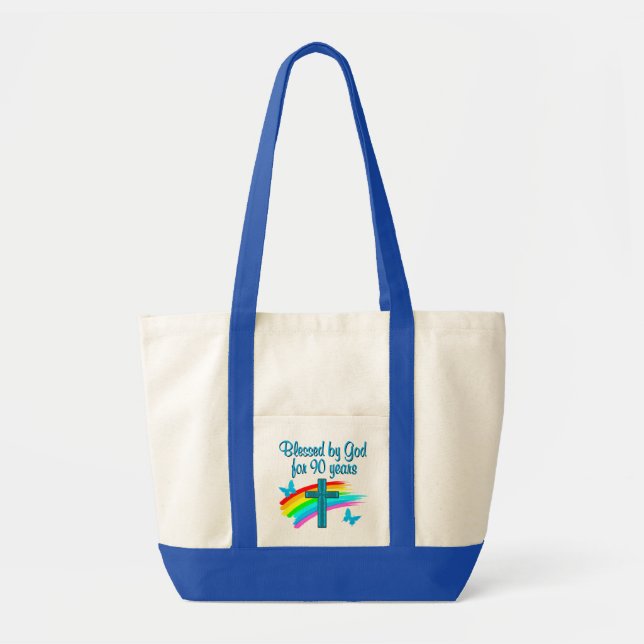 BOLSO DE TELA RELIGIOSO DE 90 AÑOS (Frente)