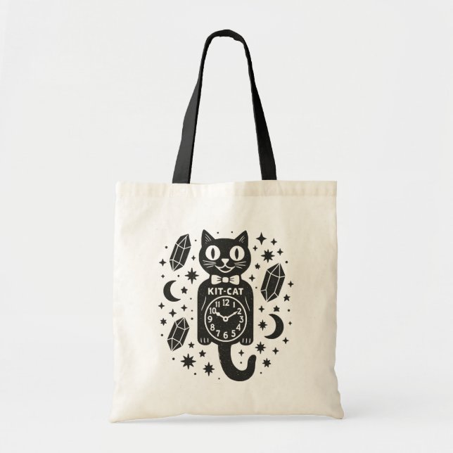 Bolso De Tela Reloj de gato (Frente)