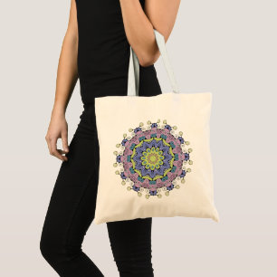 Bolso De Tela Reloj de Mandala Pintado a Mano 2