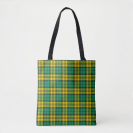 Bolso De Tela Reloj negro verde amarillo Campbell Tartan Plant