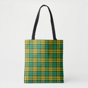 Bolso De Tela Reloj negro verde amarillo Campbell Tartan Plant