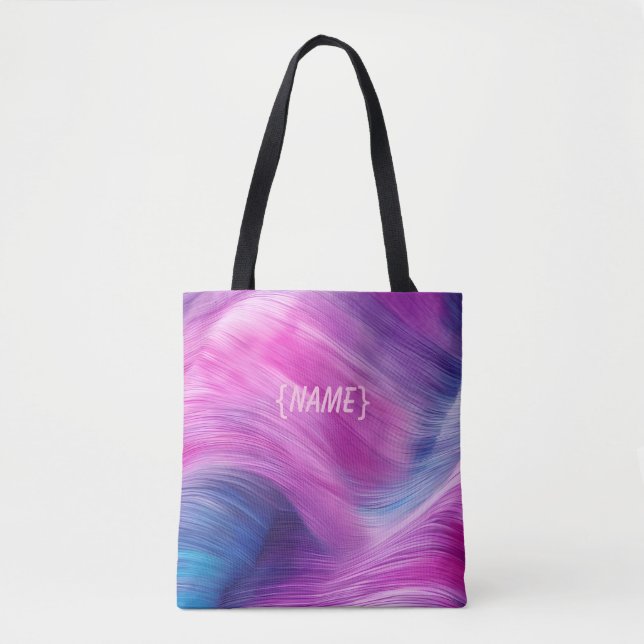 Bolso De Tela Remolino Colorido Nombre Personalizado (Anverso)