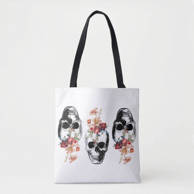 Bolso De Tela Renacimiento - Flor de cráneo (Anverso)