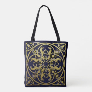 Bolso De Tela Renacimiento Medieval Herald León Leopardo Metálic