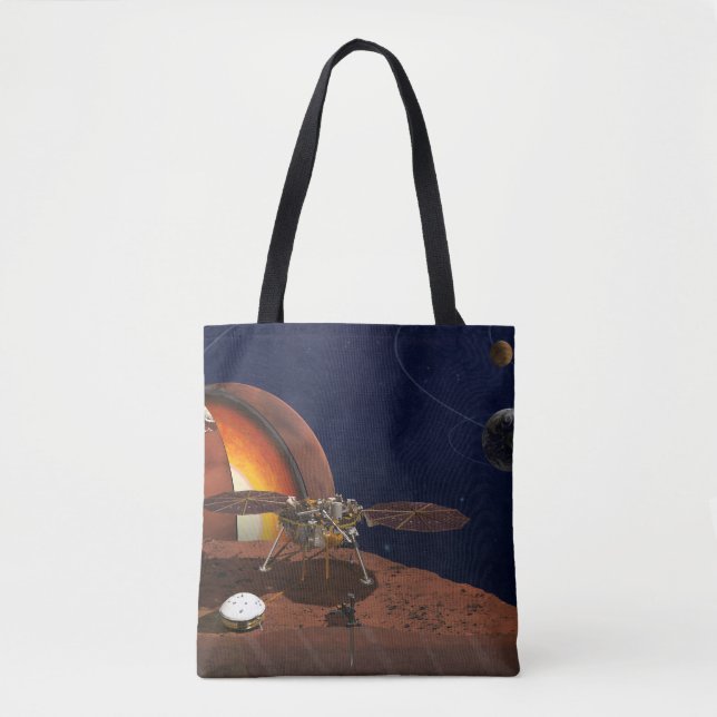 Bolso De Tela Rendición artística de The Insight Lander. (Anverso)
