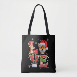 Bolso De Tela Reno ELF Sombrero de Santa Amor Guepardo Animal Na