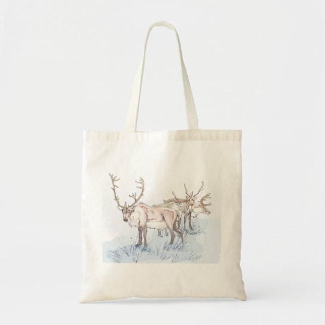 Bolso De Tela Reno en la nieve (Frente)