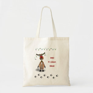 Bolso De Tela Reno sospechado rojo del navidad divertido