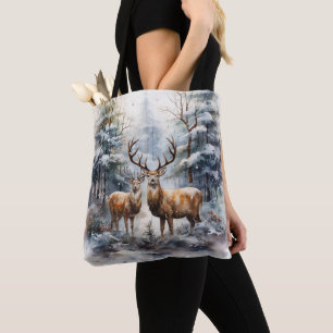 Bolso De Tela Renos en invierno Maravilla