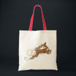 Bolso De Tela Renos en vuelo<br><div class="desc">¡Olvídate de la envoltura de regalo! Las bolsas de lona son una forma hermosa y reutilizable de presentar regalos a los Navidades!</div>