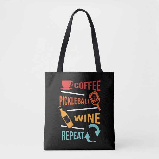 Bolso De Tela Repetición de Coffee Pickleball Wine para Hombres  (Anverso)