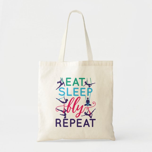 Bolso De Tela Repetición de vuelo de sueño de yoga aéreo (Frente)