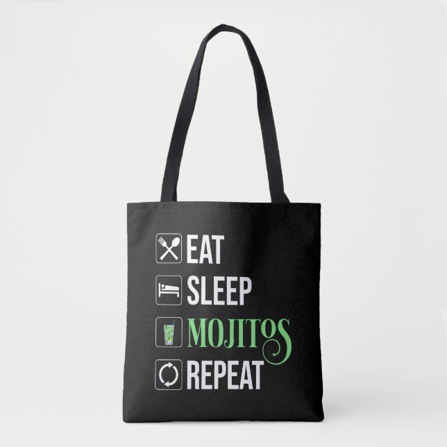 Bolso De Tela Repita con Mojitos de sueño de descanso (Anverso)