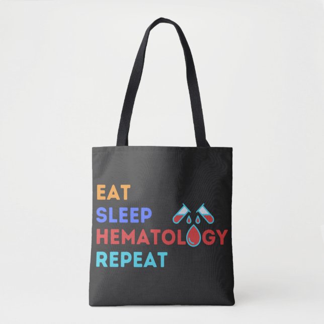 Bolso De Tela REPITE HEMATOLOGÍA DE DORMIR DE COMER - #lablife (Anverso)