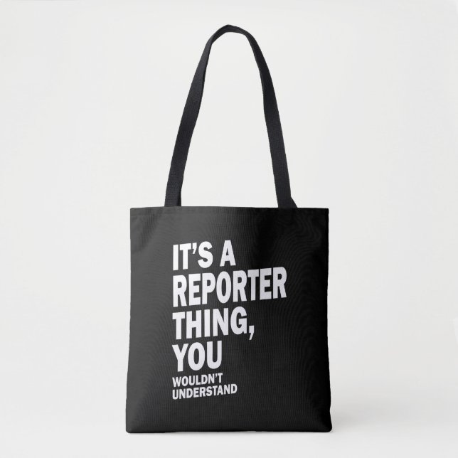 Bolso De Tela Reportero Job Title Tee Gift Mens Mujeres (Anverso)