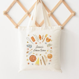 Bolso De Tela Repostería de Pastelería de Acuarela Personalizada