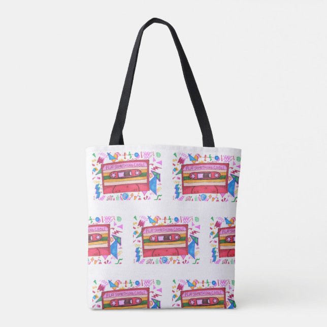 Bolso De Tela Reproducir algo de Guay Music Mixtape Art Pattern (Reverso)