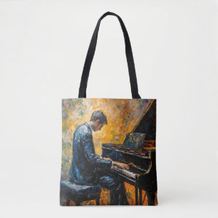 Bolso De Tela Reproductor de piano - Pintura de aceite
