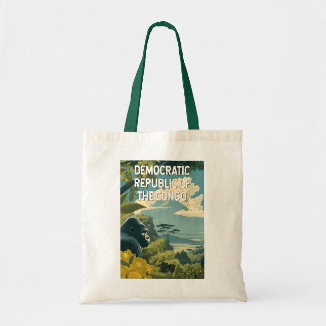 Bolso De Tela República Democrática del Congo Ilustración (Frente)