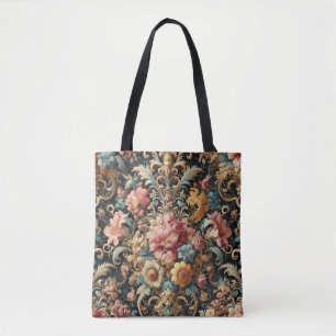 Bolso De Tela Requiem para Arcana - Diseño floral gótico