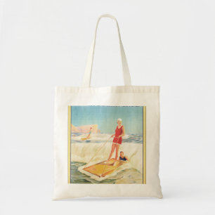Bolso De Tela Resaca que se baña en poster del viaje del vintag