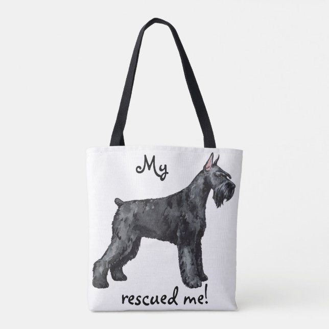 Bolso De Tela Rescate gigante de Schnauer (Reverso)