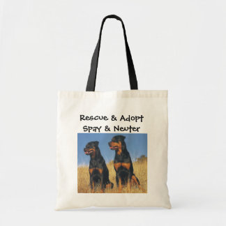 Bolso De Tela Rescate y adopte, Spay y neutro, Rottweilers