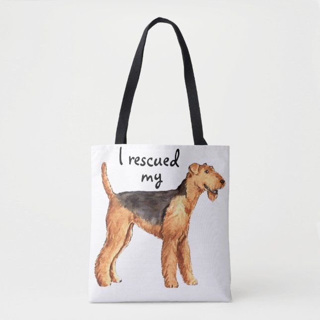 Bolso De Tela Rescue Airedale (Anverso)