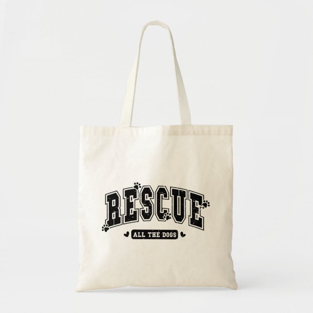 Bolso De Tela Rescue all the dogs Distressed (Frente)