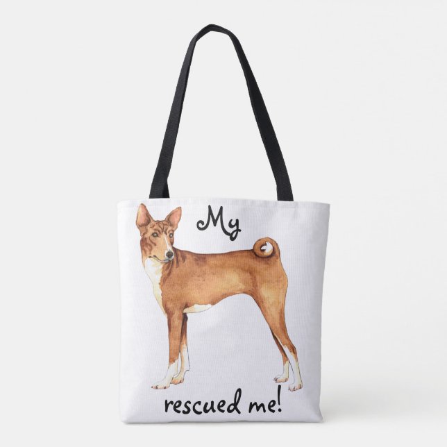 Bolso De Tela Rescue Basenji (Reverso)