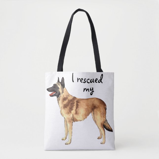 Bolso De Tela Rescue Belga Malinois (Anverso)