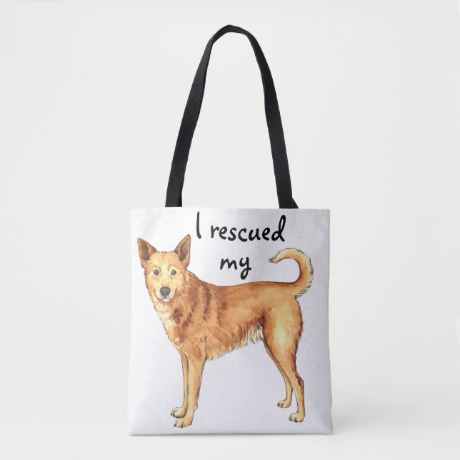Bolso De Tela Rescue Canaan Dog (Anverso)