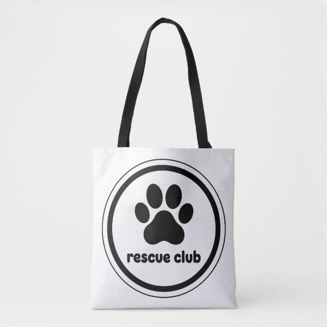 Bolso De Tela Rescue Club – United by Paws (Anverso)