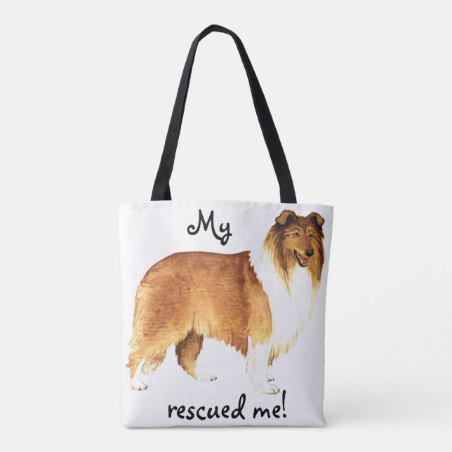 Bolso De Tela Rescue Collie (Reverso)